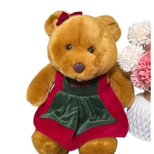 Commonwealth "Mama" Bear Plush Toy 1991 Target Exclusive Red Green Dress Vintage